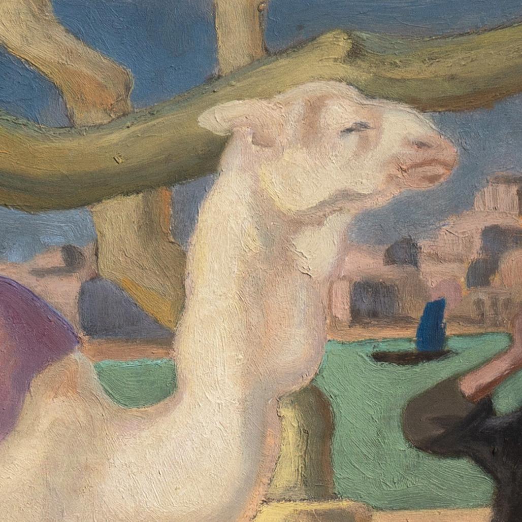 'The White Camel', Paris, Cairo, Danish Modernism, De Tretten, Group of Thirteen - Painting by Anton Hansen