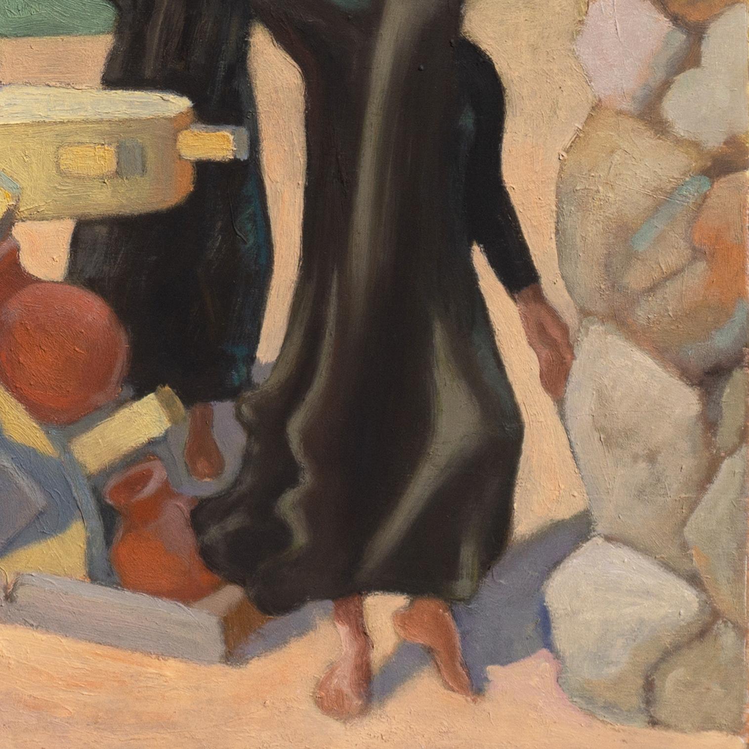 'The White Camel', Paris, Cairo, Danish Modernism, De Tretten, Group of Thirteen - Brown Figurative Painting by Anton Hansen