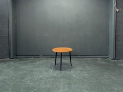 Anton Kildeberg Round Oak Side Table with Black Legs