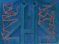 Sans titre d'Anton Kushaev - Peinture surréaliste en diptyque, acrylique sur toile, 2020.