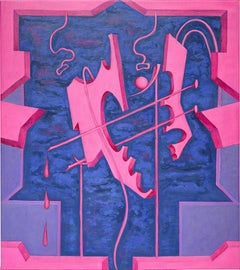 Sin título de Anton Kushaev - Pintura surrealista, óleo y acrílico sobre lienzo, 2022