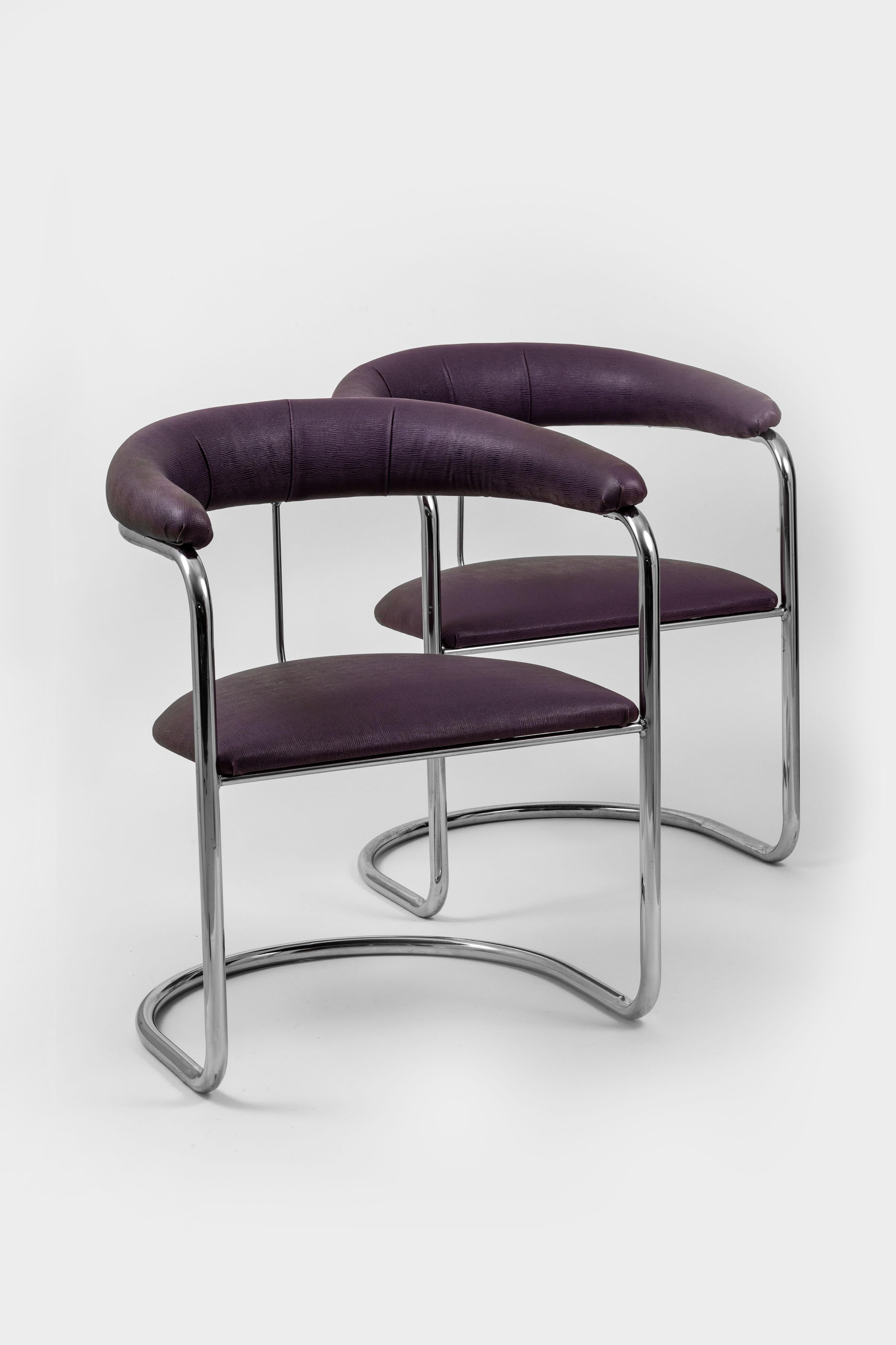 Nord-américain Anton Lorenz pour Thonet Chaises chromées en porte-à-faux en vente
