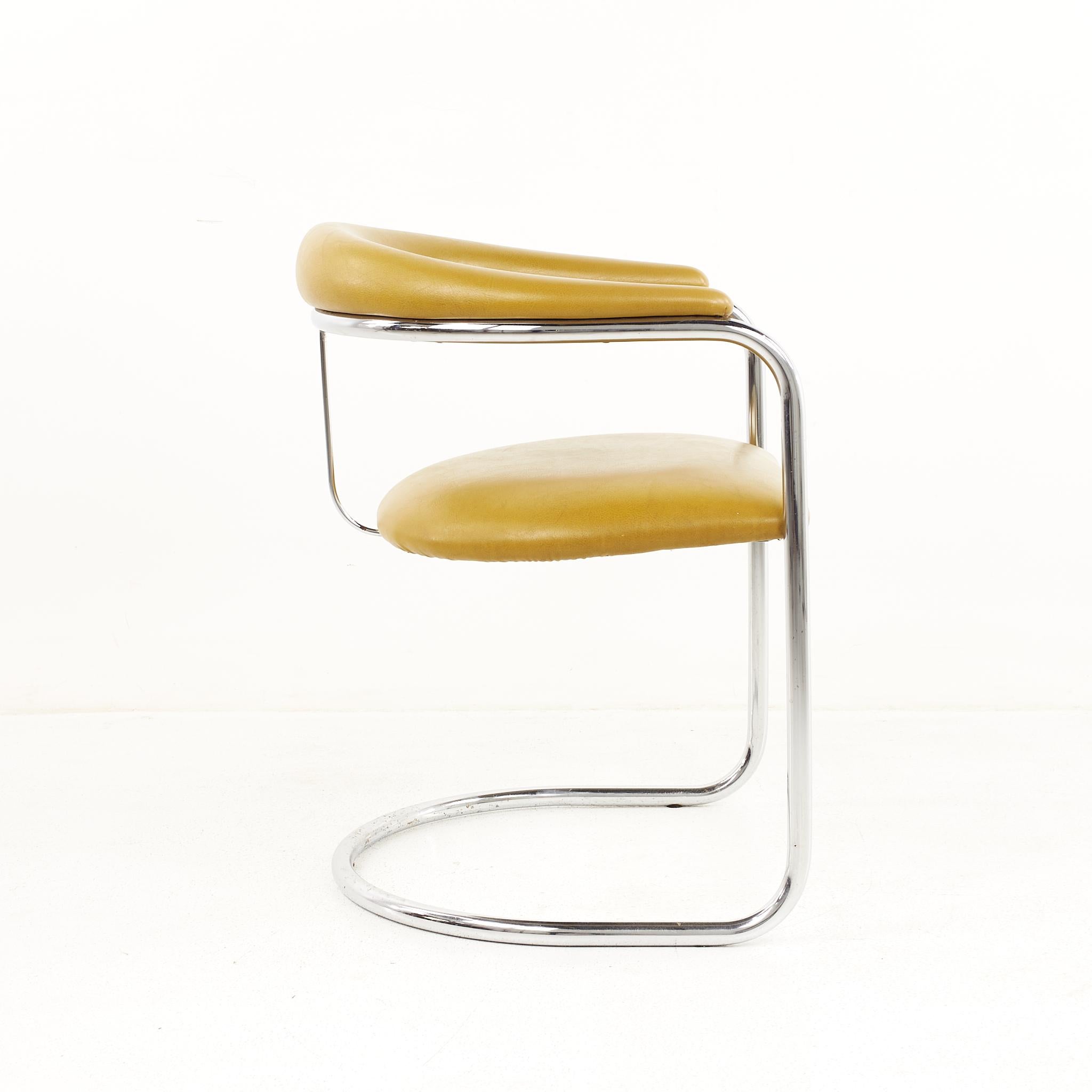Plastic Anton Lorenz for Thonet Mid Century Chrome Dining Chairs - Set of 6