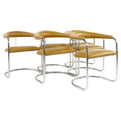 Anton Lorenz for Thonet Mid Century Chrome Dining Chairs - Set of 6