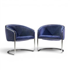 Anton Lorenz per Thonet - Sedie a Vasca Cromate del Mid Century - Coppia