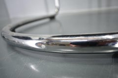 Anton Lorenz für Thonet "Ss33" Chromsessel in blauem Stoff, 1970er Jahre