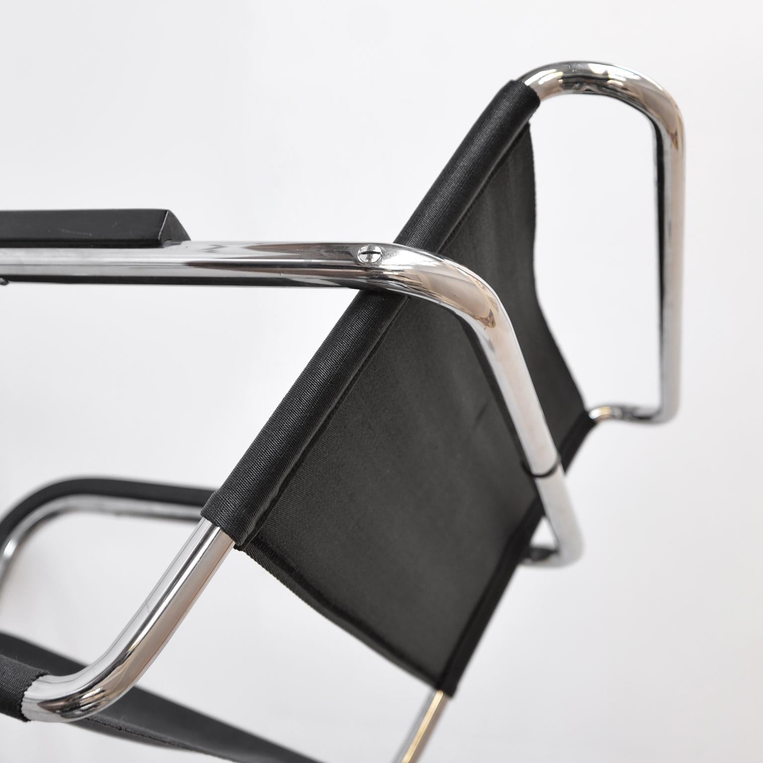 Anton Lorenz Stahlrohr-Freischwinger-Klubsessel KS 41 für Thonet, um 1935 (Bauhaus) im Angebot