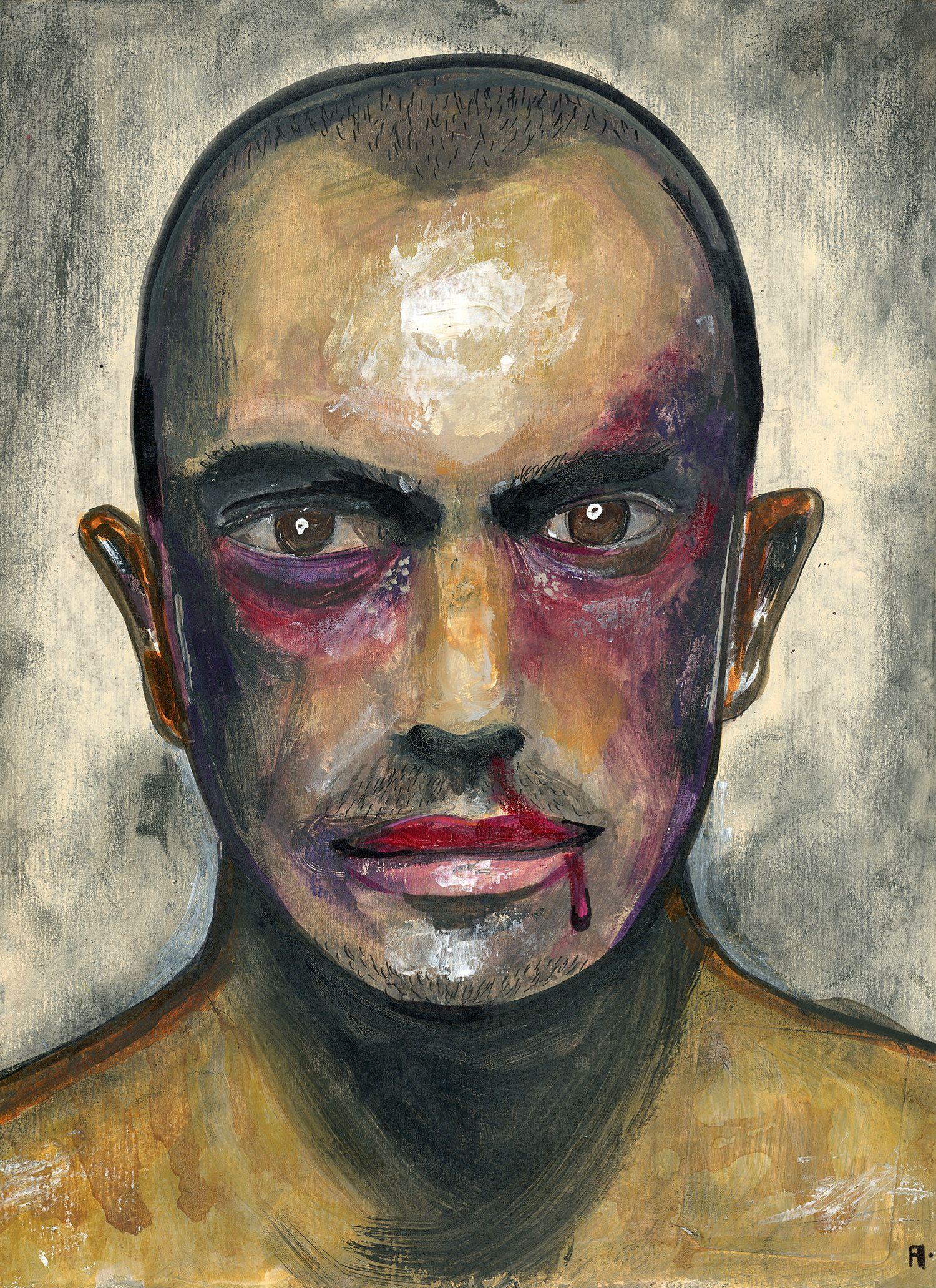 Winner's Face, Mixed Media on Paper - Mixed Media Art by Anton Maliar