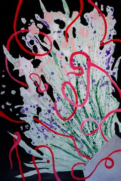 Bouquet With Ribbons, Painting, Acrylic on MDF Panel