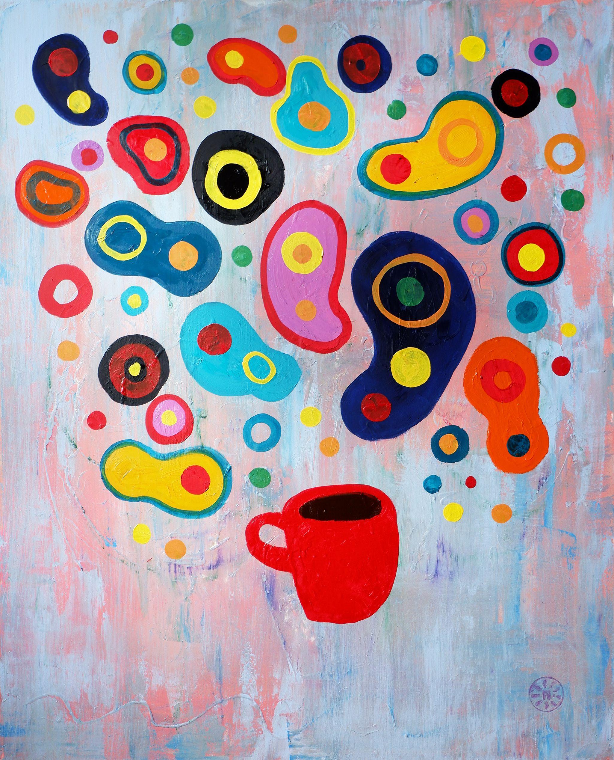 Anton Maliar Abstract Painting - Smell Of Coffee, Painting, Oil on Canvas
