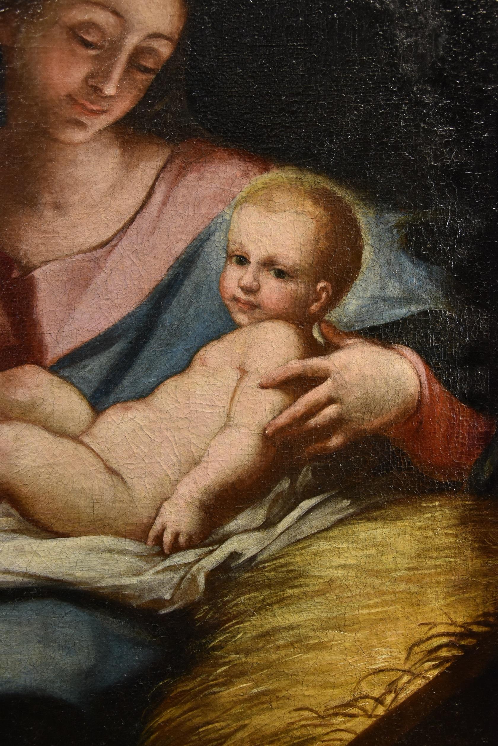  Madonna Maria Piola Paint Oil on canvas 17/18th Century Old master Religious For Sale 6