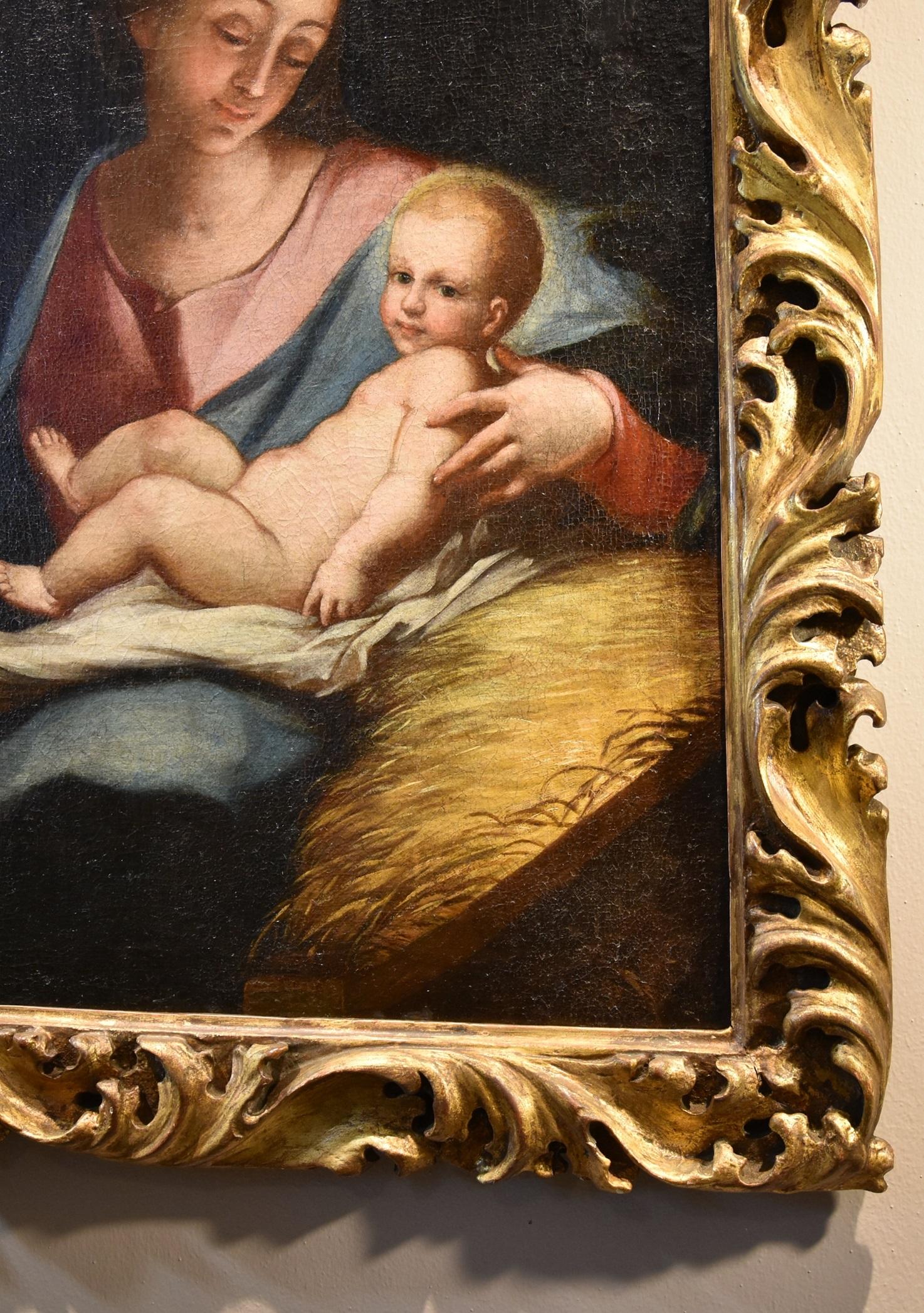  Madonna Maria Piola Paint Oil on canvas 17/18th Century Old master Religious For Sale 10