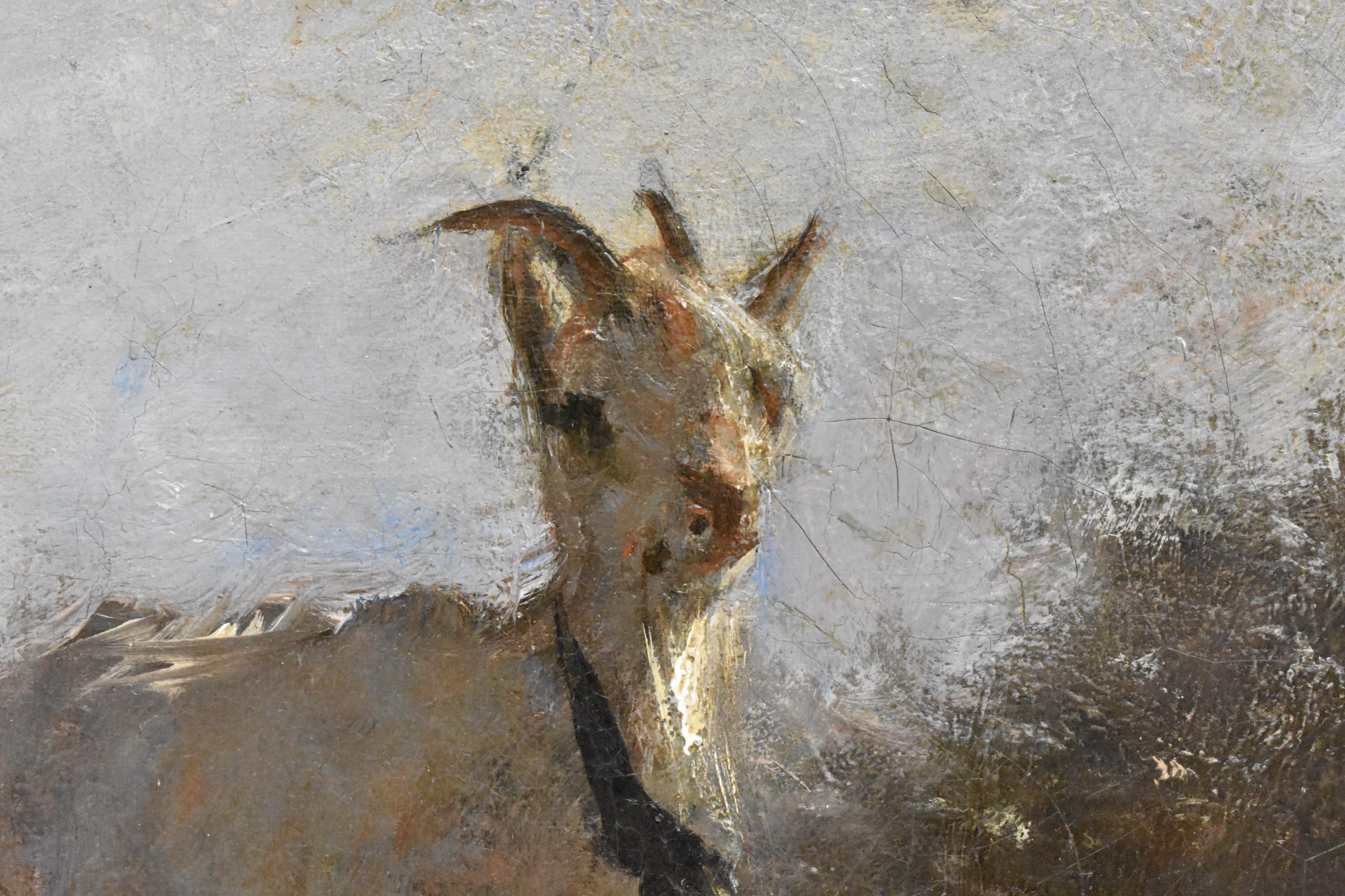 Goat on the hill - Anton Mauve Dutch artist, oil on canvas, animal and nature 3