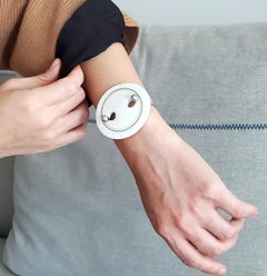 Anton Michelsen 1968 Royal Copenhagen Geometric Bracelet In Sterling & Porcelain