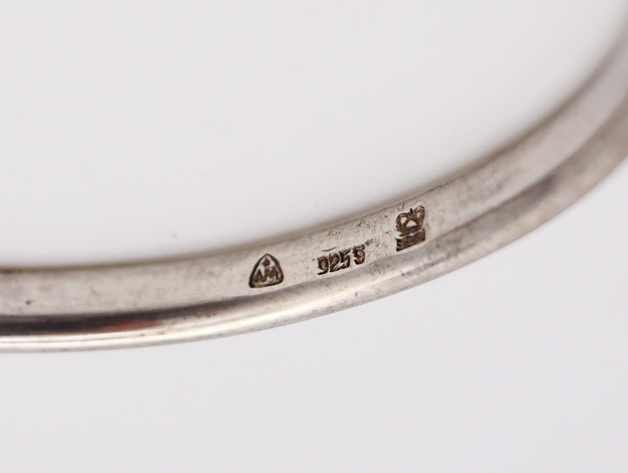 Anton Michelsen 1968 Royal Copenhagen Geometric Bracelet In Sterling & Porcelain 3