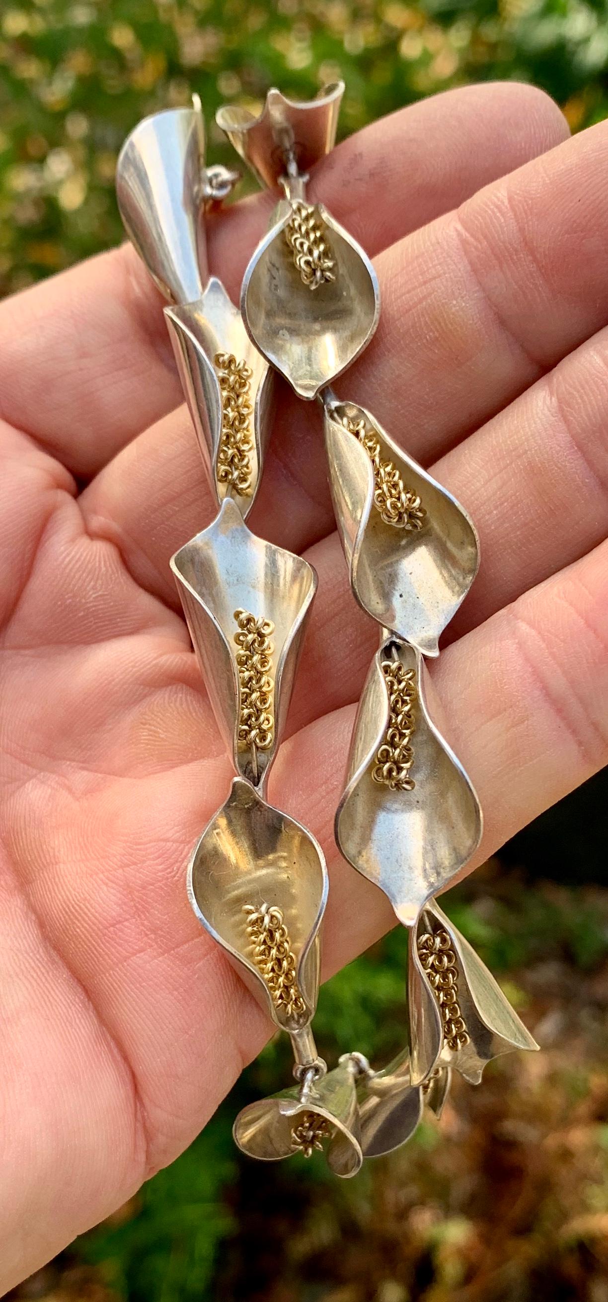 Women's Anton Michelsen Calla Lily Necklace by Gertrude Engel Rougie Sterling, Denmark For Sale