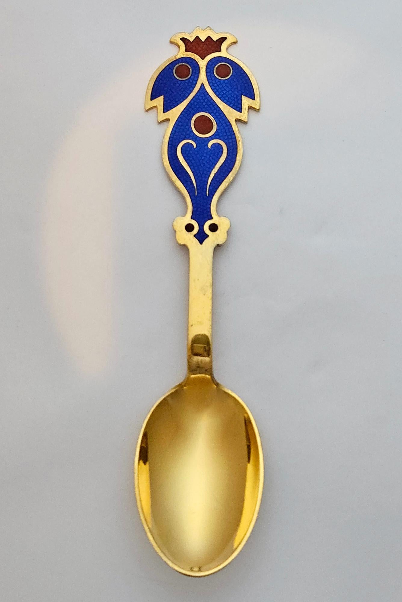 Mid-Century Modern Cuillère de Noël en argent doré d'Anton Michelsen pour 1974 en vente