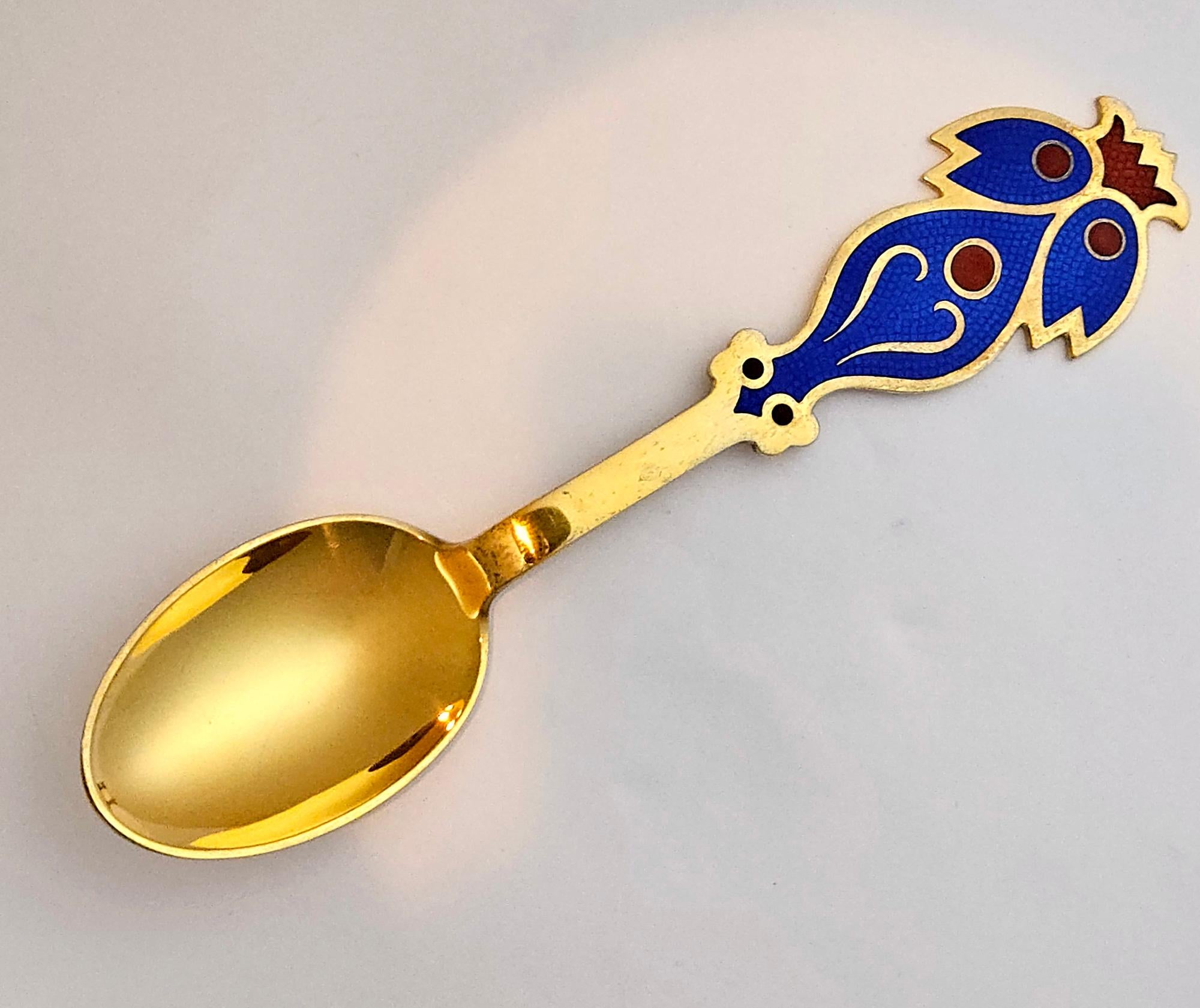Cuillère de Noël en argent doré d'Anton Michelsen pour 1974 Bon état - En vente à Downingtown, PA
