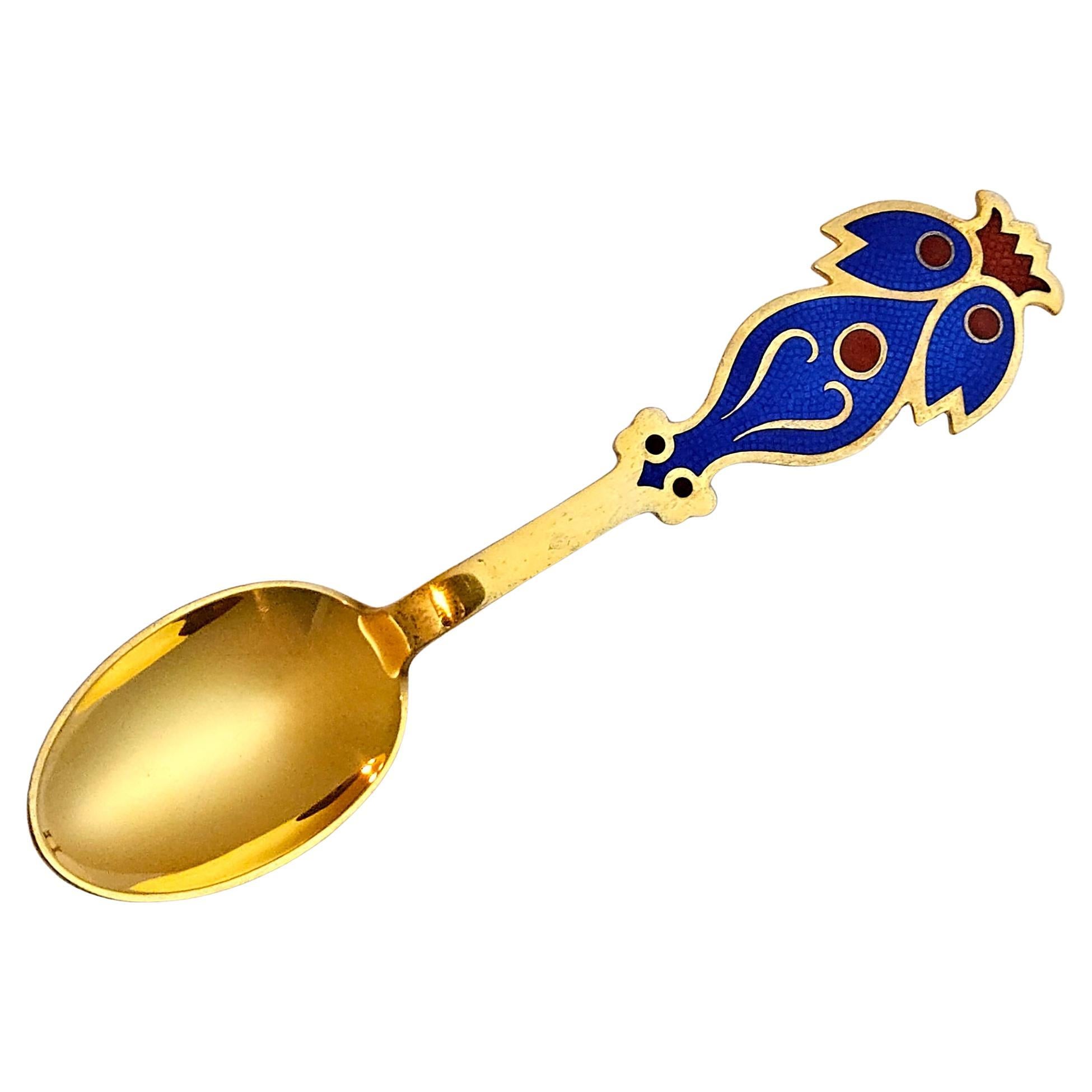 Cuillère de Noël en argent doré d'Anton Michelsen pour 1974
