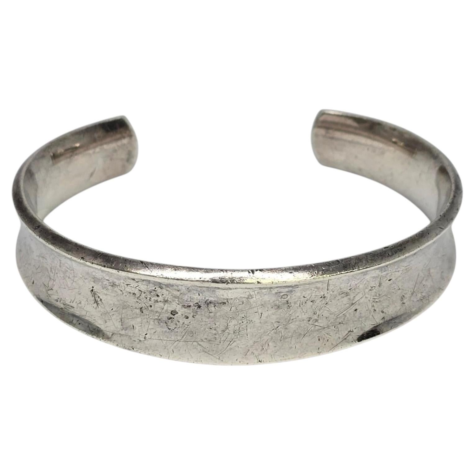 Anton Michelsen Denmark Eigil Jensen Sterling Silver Curved Cuff Bracelet #25648 For Sale