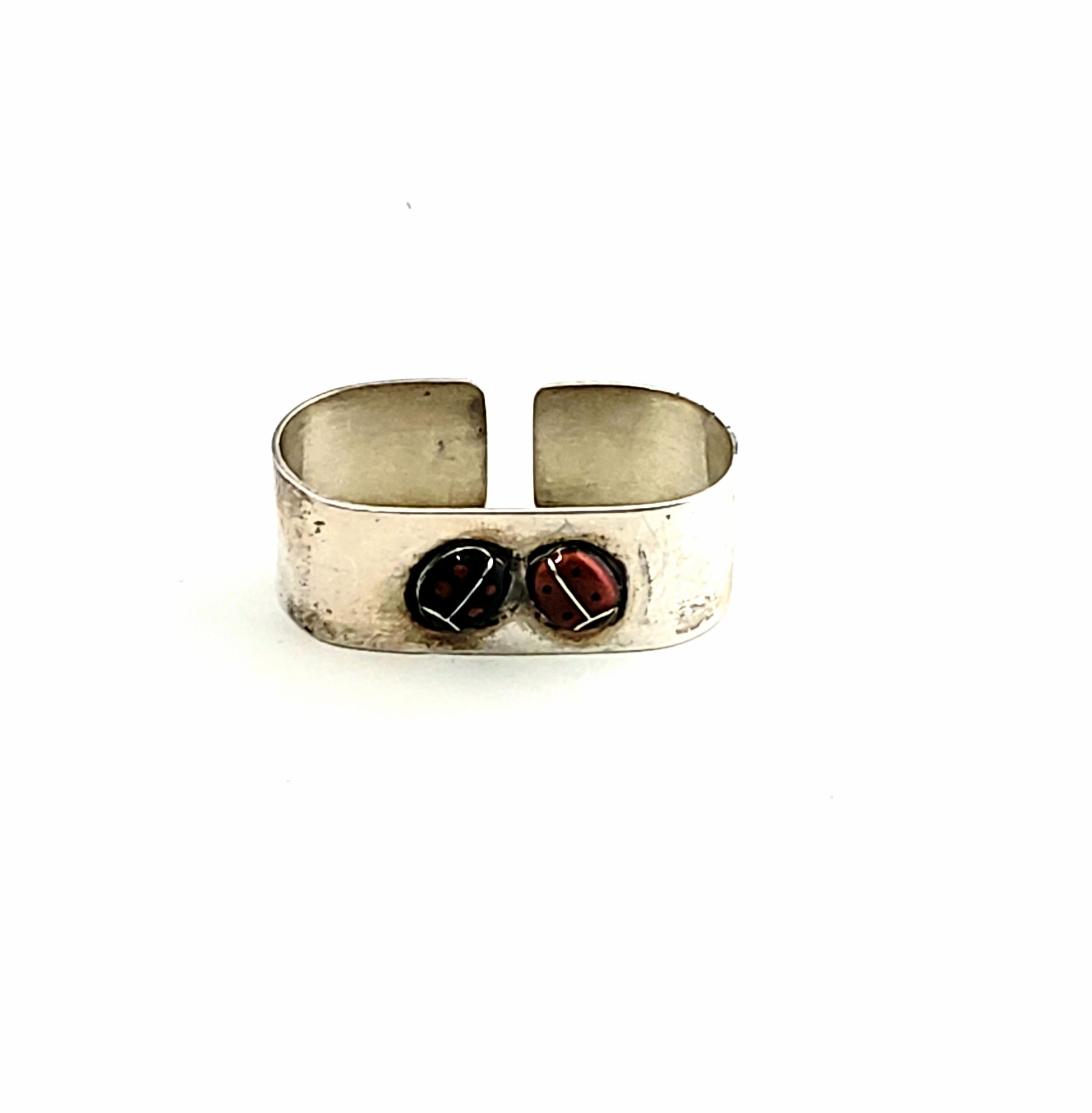 Anton Michelsen Denmark Sterling Silver Child's Ladybug Napkin Ring For Sale 2