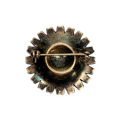 Anton Michelsen Denmark Sterling Silver Gold Plate White Enamel Daisy Flower Pin