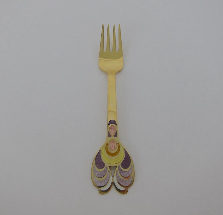 A Danish Gilded Christmas Fork Michelsen 1925