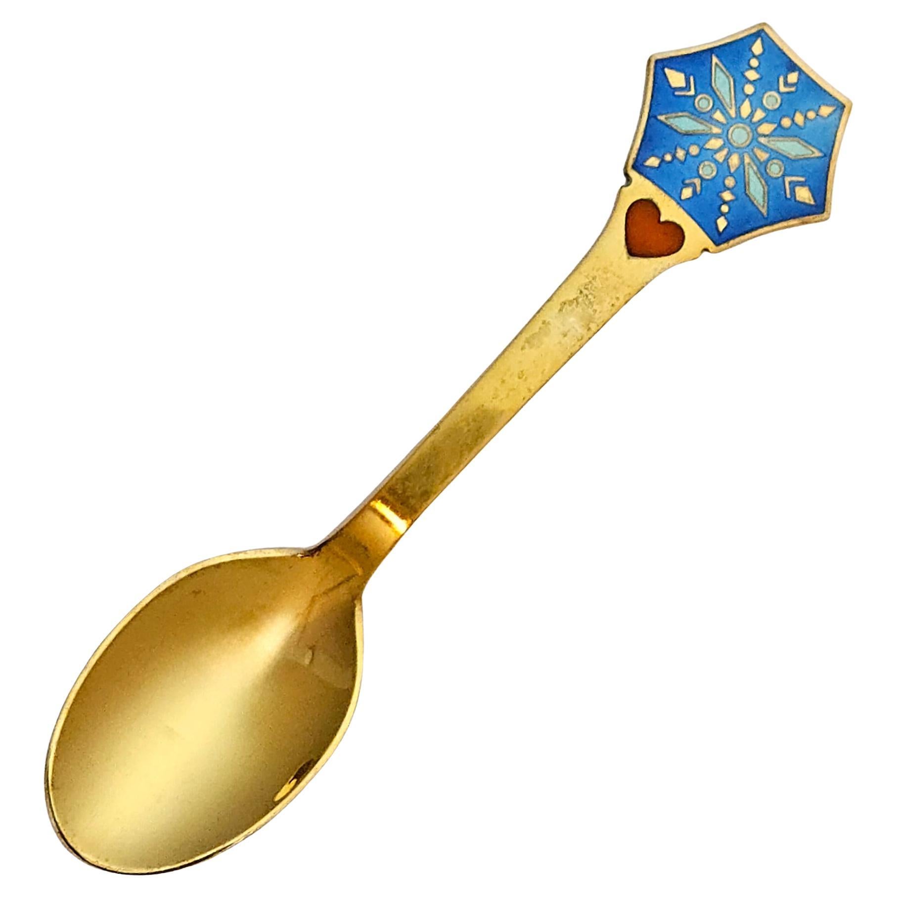 Cuillère de Noël en argent doré d'Anton Michelsen pour 1976