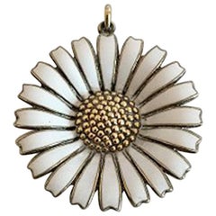 Anton Michelsen Large Marguerite Pendent in Sterling Silver and Enamel