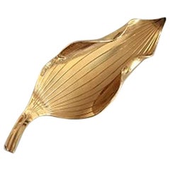 Anton Michelsen Leaf Shaped Brooch in 18 Karat Gold Designed by Gertrud Engel