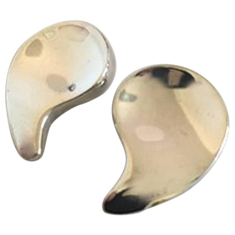 Anton Michelsen Nanne and Jorgen Ditzel Sterling Silver Comma Earrings/Clips
