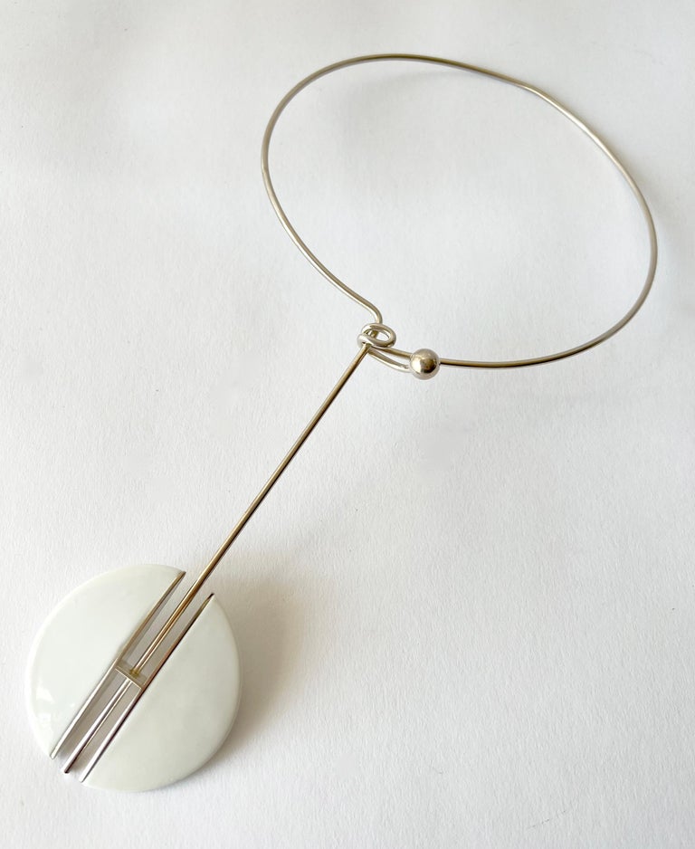 1960's Danish modernist Royal Bini necklace created by Anton Michelsen for Royal Copenhagen of Denmark. Choker measures has a 17