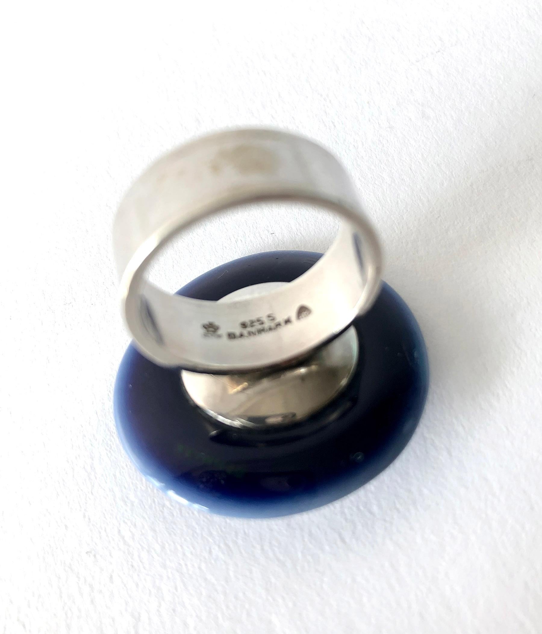 1970's Danish modernist Royal Bini ring created by Anton Michelsen for Royal Copenhagen of Denmark.  Made up of a 1.25