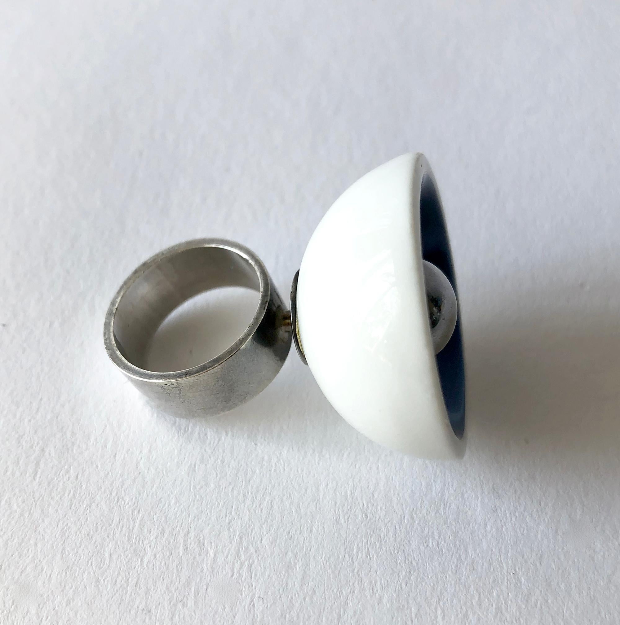 modernist brass and sterling silver plated knuckle ring