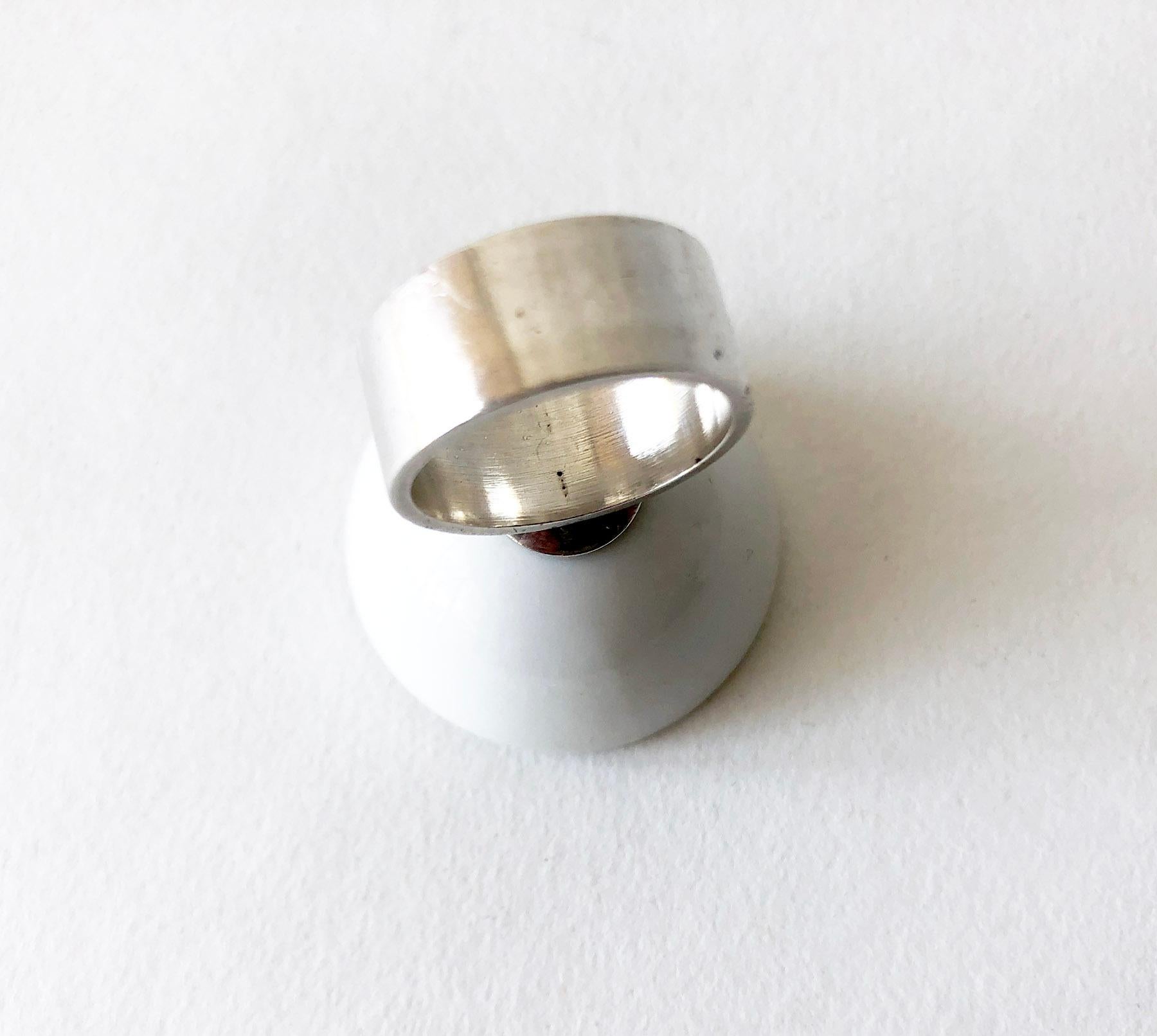 Women's Anton Michelsen Royal Copenhagen Porcelain Sterling Silver Danish Modernist Ring