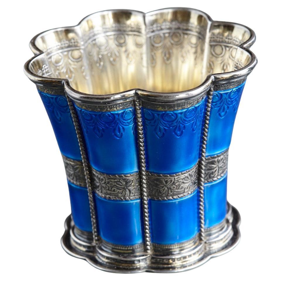 Anton Michelsen Sterling Margaret Cup, smalto blu, Danimarca, 1961