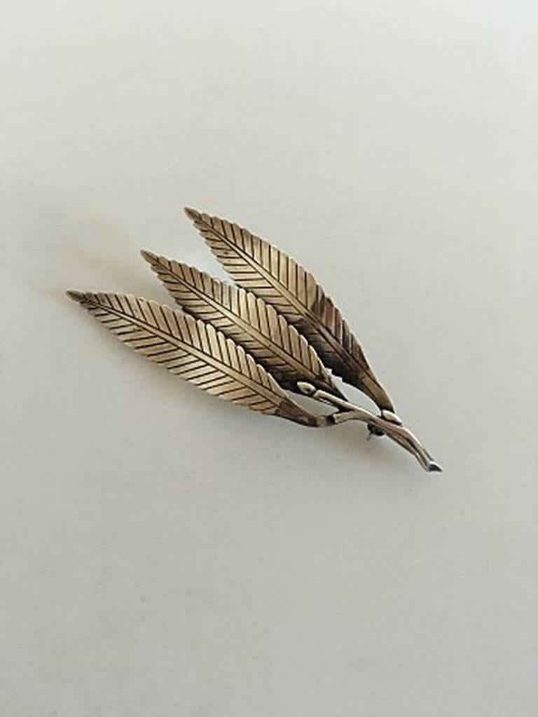 Anton Michelsen Sterling Silver Brooch. Measures 9 cm / 3 35/64 in and is in good condition. The needle is not original. Weighs 12.8 g / 0.45 oz.