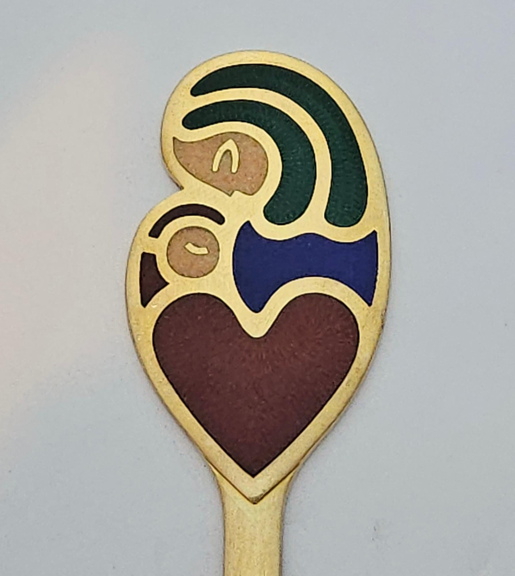 Cuillère de Noël de 1968 en argent sterling et en vermeil d'Anton Michelsen en vente 3