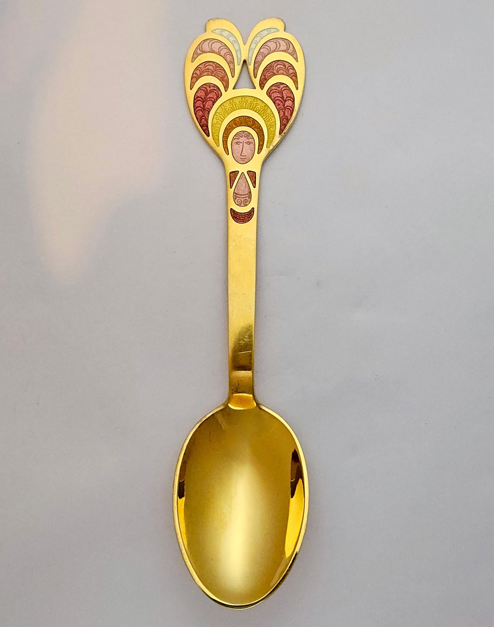 Danois Anton Michelsen Sterling Silver Gilt Christmas Spoon for 1972 en vente