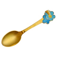 Cuillère de Noël de 1975 en argent sterling et en vermeil d'Anton Michelsen