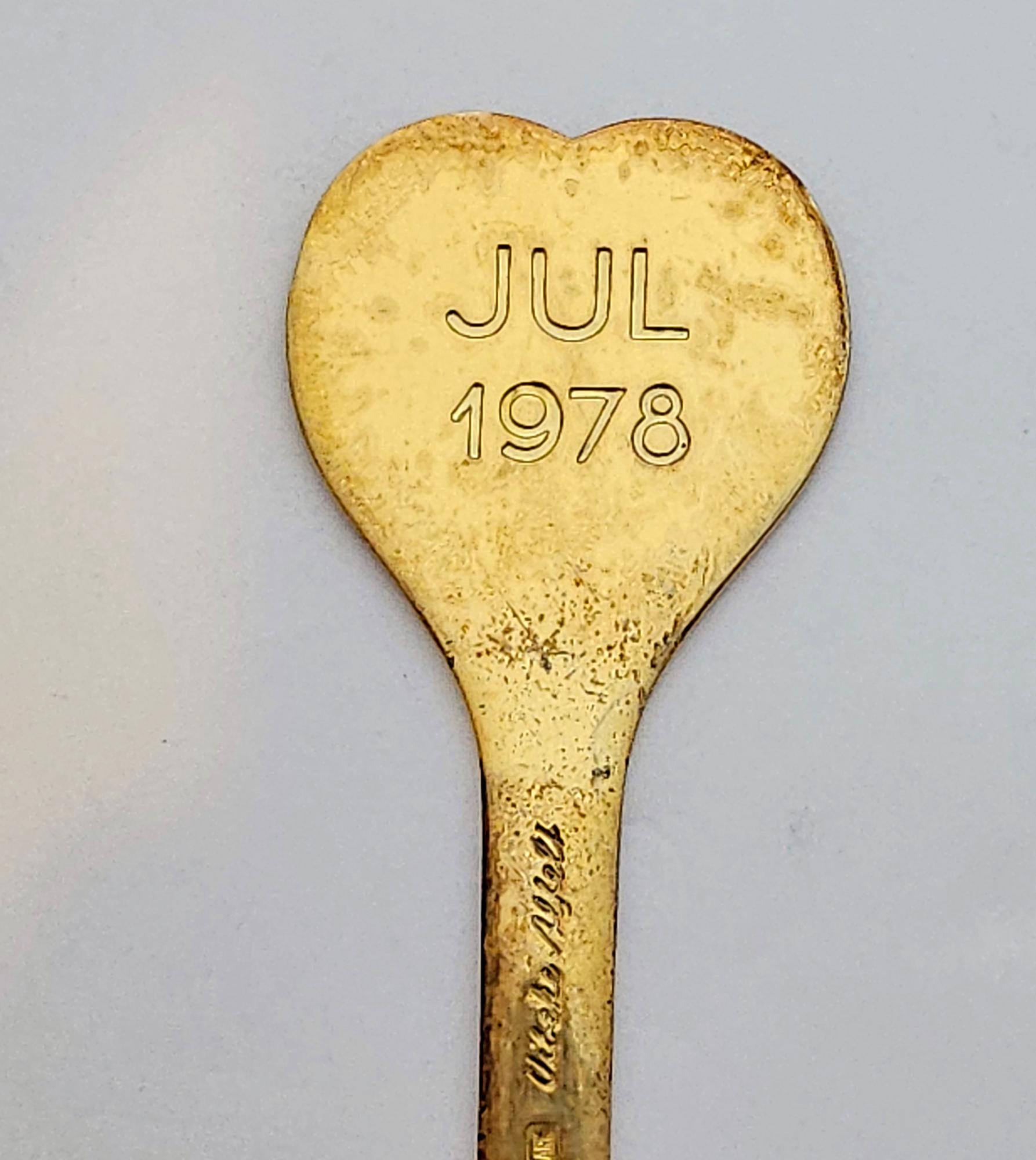 Cuillère de Noël de 1978 en argent sterling et en vermeil d'Anton Michelsen Bon état - En vente à Downingtown, PA