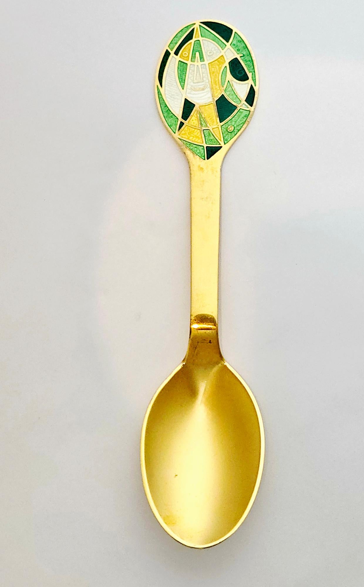 Anton Michelsen Sterling Silver Gilt Christmas Spoon for 1980 (Dänisch) im Angebot