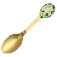 Anton Michelsen Sterling Silver Gilt Christmas Spoon for 1980