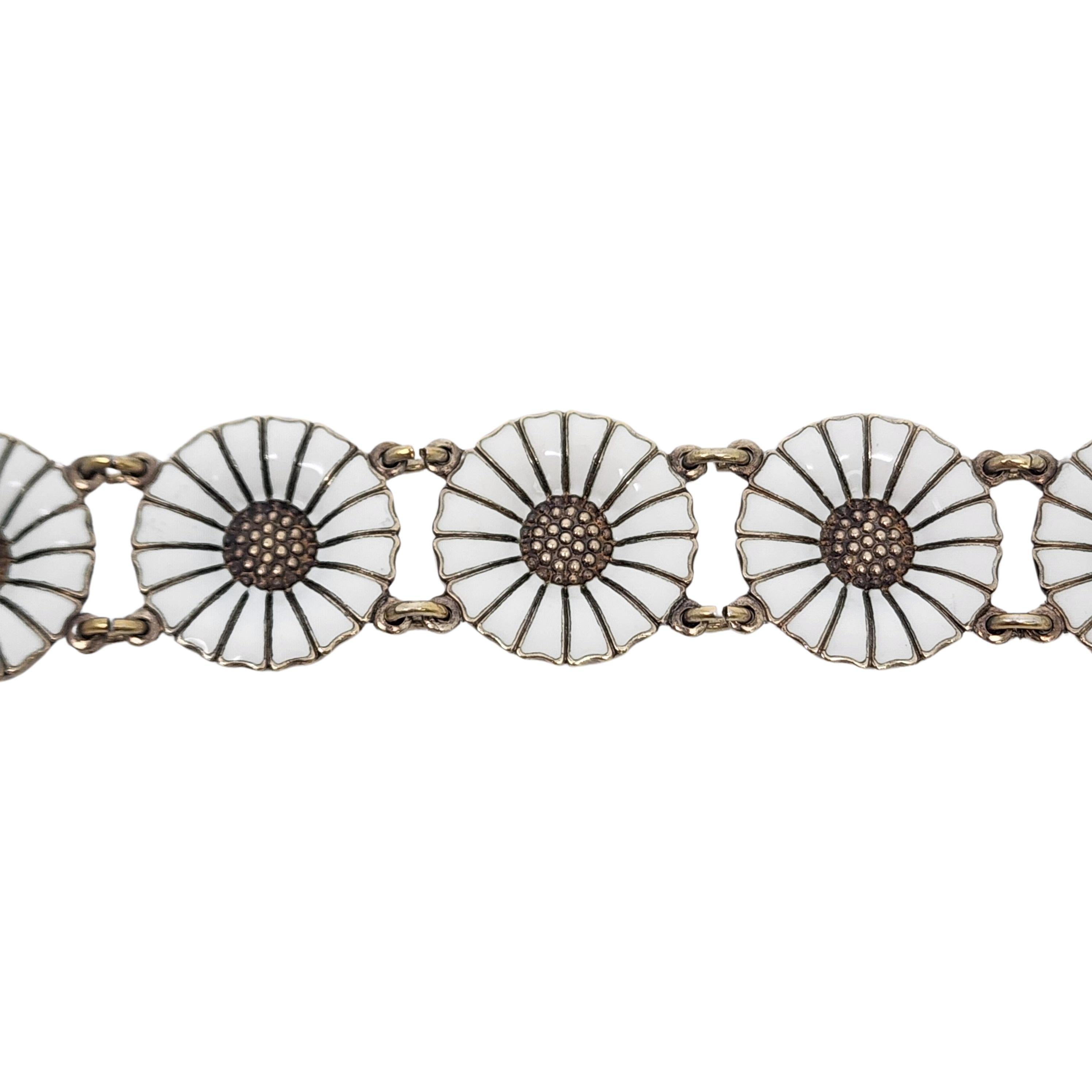 Women's Anton Michelsen Sterling Silver Gold Wash Enamel Marguerite Daisy Bracelet 17257 For Sale