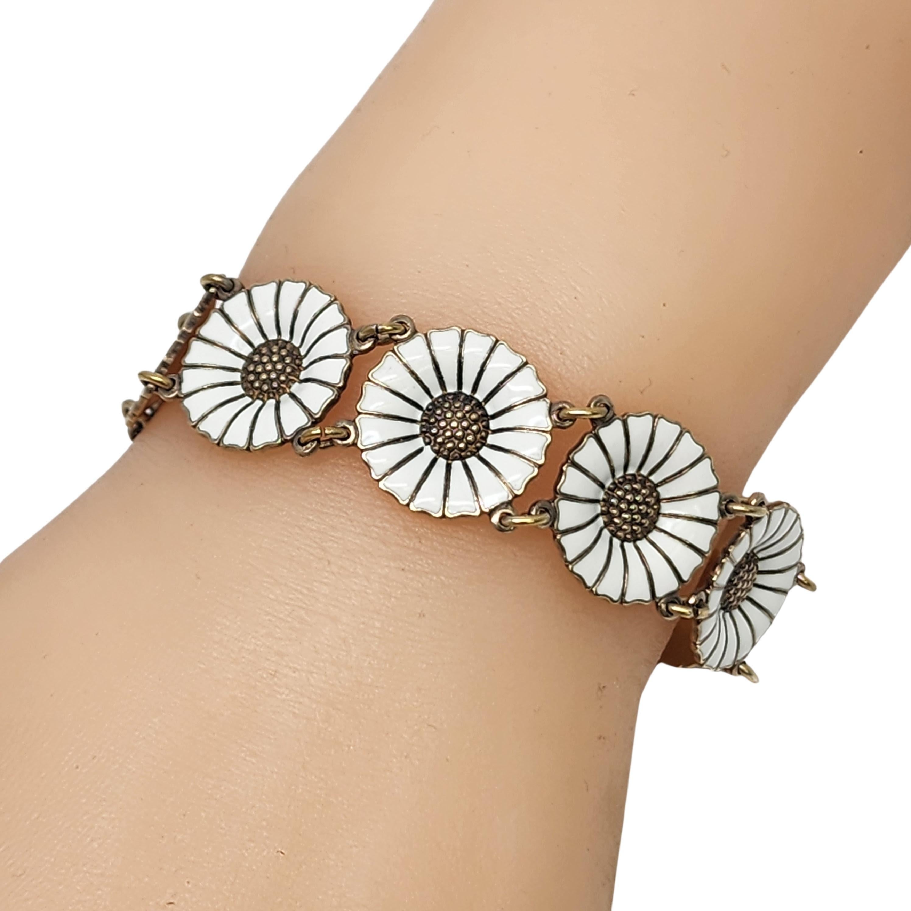 Anton Michelsen Sterling Silver Gold Wash Enamel Marguerite Daisy Bracelet 17257 For Sale 5