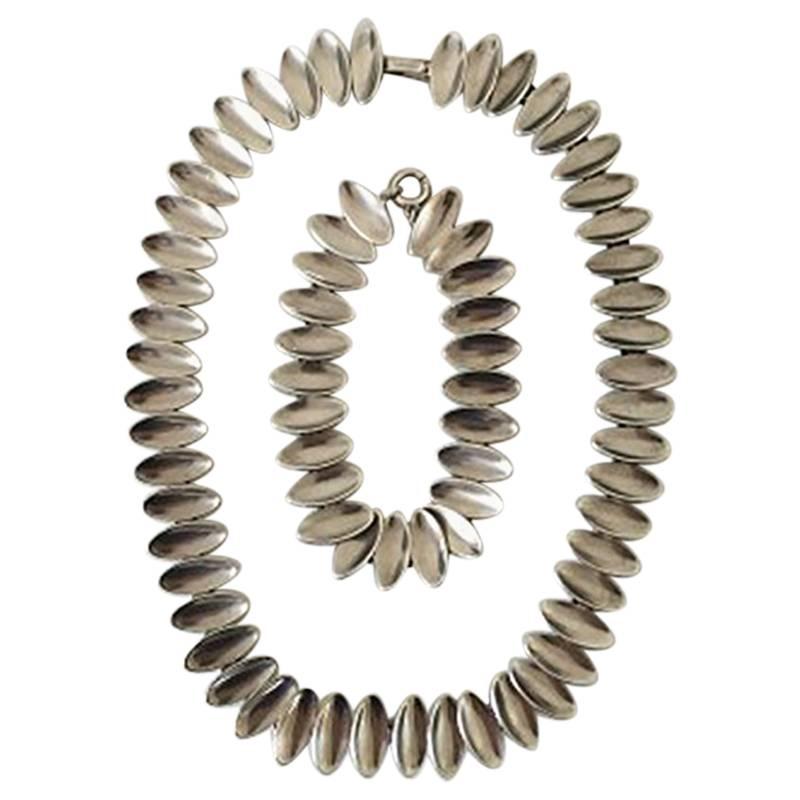 Anton Michelsen Sterling Silver Necklace and Bracelet Nanna Ditzel Style