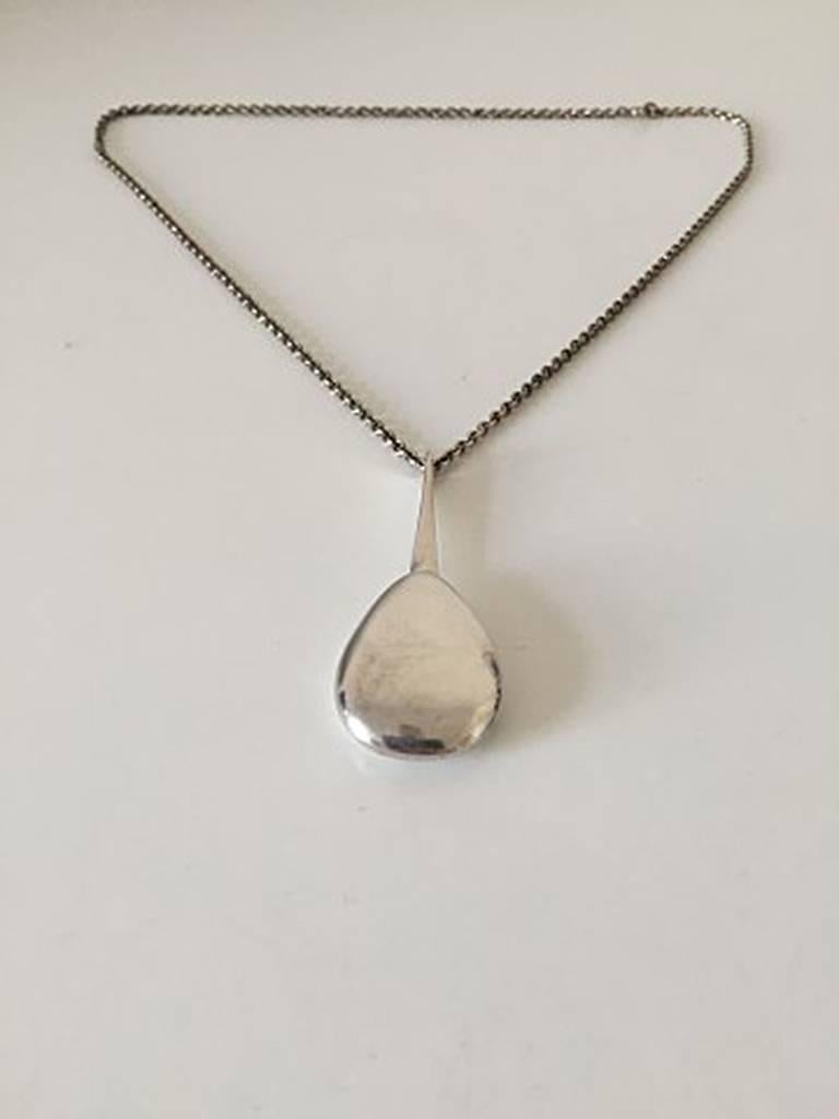 Modern Anton Michelsen Sterling Silver Pendant with Chain For Sale