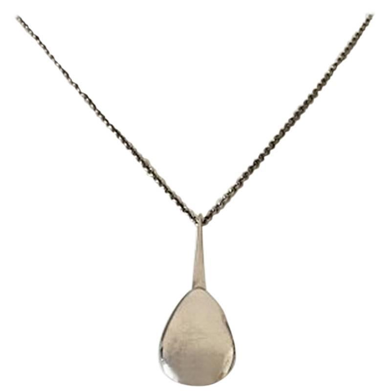 Anton Michelsen Sterling Silver Pendant with Chain For Sale