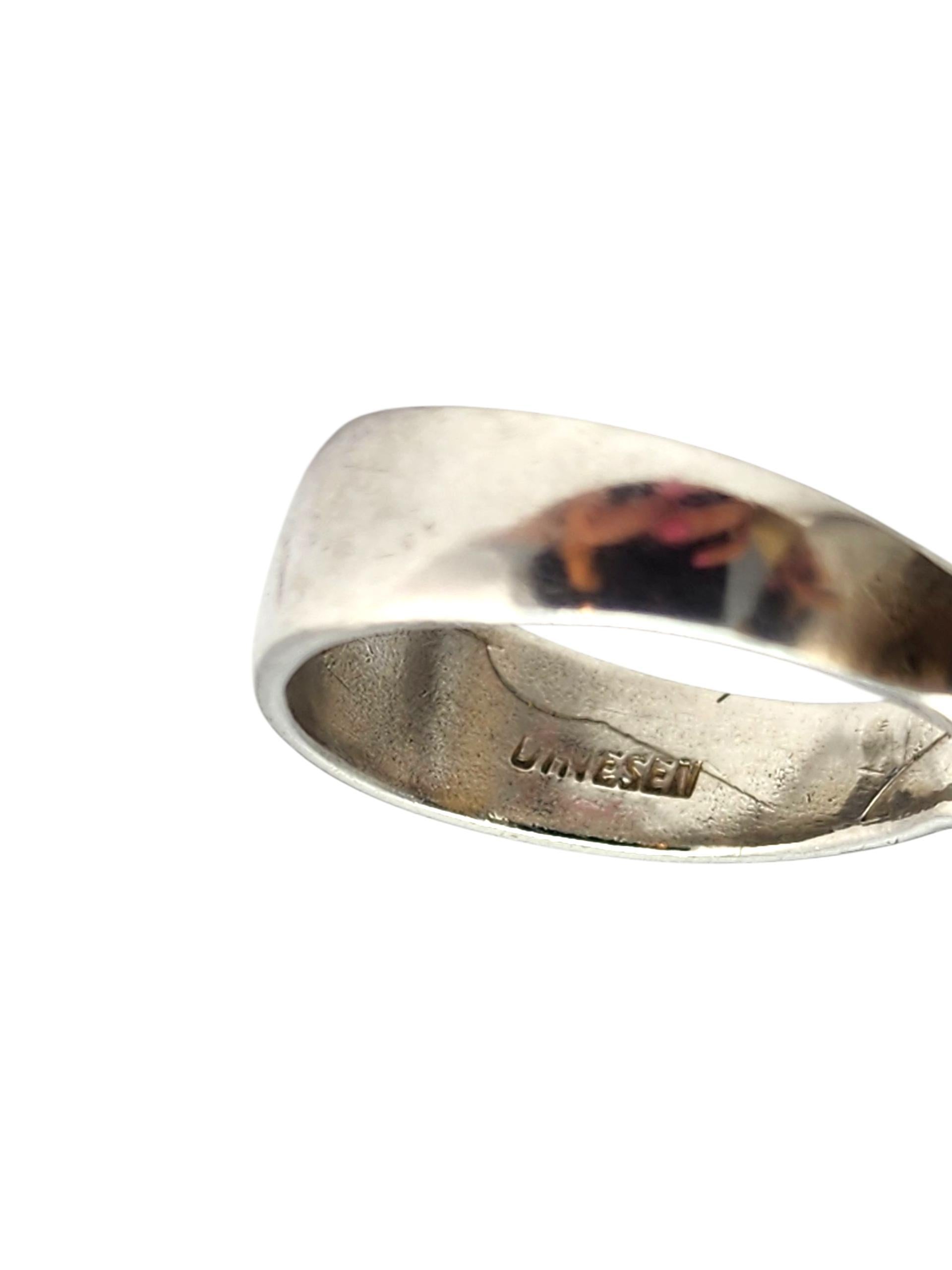 Anton Michelsen Sterling Silver Red Enamel Ring Size 8 #21441 For Sale 2