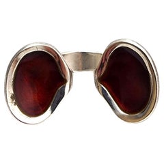 Anton Michelsen Sterling Silver Red Enamel Ring Size 8 #21441